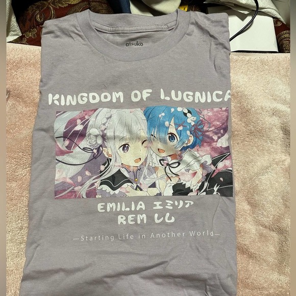 Brand New XXL Atsuko Re:Zero Anime T Shirt with Rem and Emilia - Picture 1 of 3